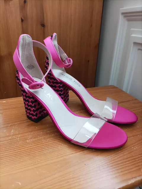 MISS KG KURT GEIGER Giselle Weave Women Heel Sandal Fabric Pink Comb Size 4 37 19.99 PicClick UK
