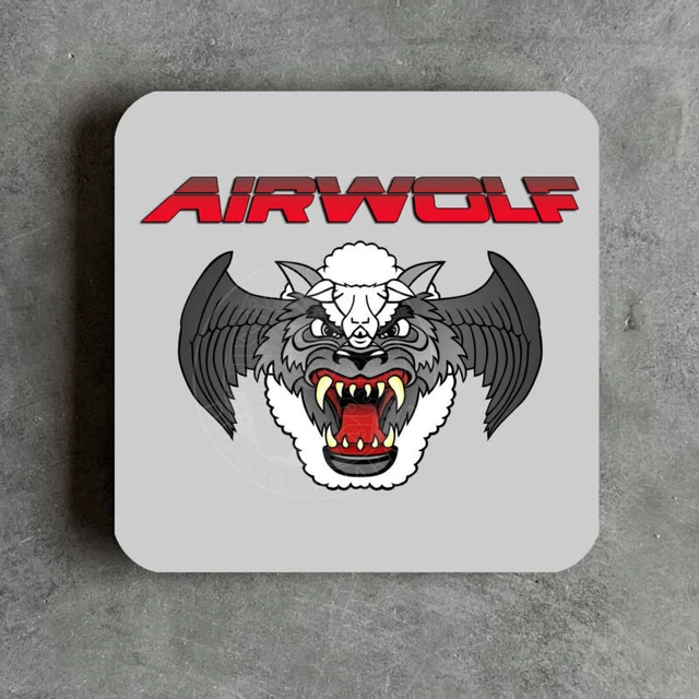 Airwolf Attaque Hélicoptère Rétro 80s Série Télé dessous de Verre