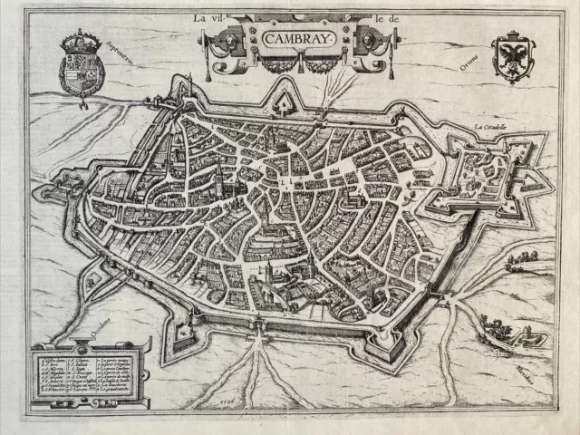 Kupferstich CAMBRAI Braun & Hogenberg 1596
