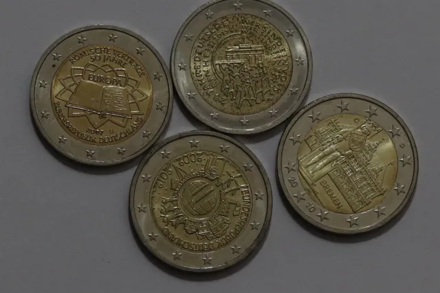 🧭 🇩🇪 Germany 2 Euro - 4 Commemorative Coins B56 #49