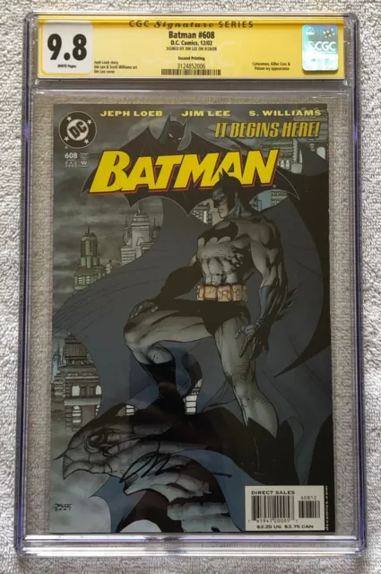 Batman #608 - 2nd Print - CGC 9.8 SS - Signed by Jim Lee - DC