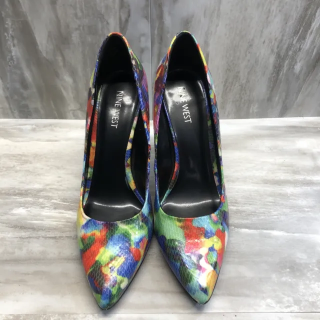 Nine West Snakeskin Heels Size 7M Rainbow Pattern, NW7 GWENDLE3