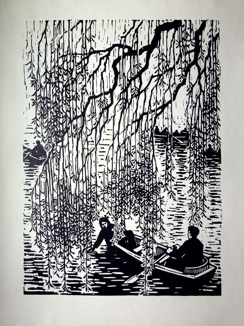 Li TSCHUNG: The Weeping Underground Boat, Woodcut, 1959