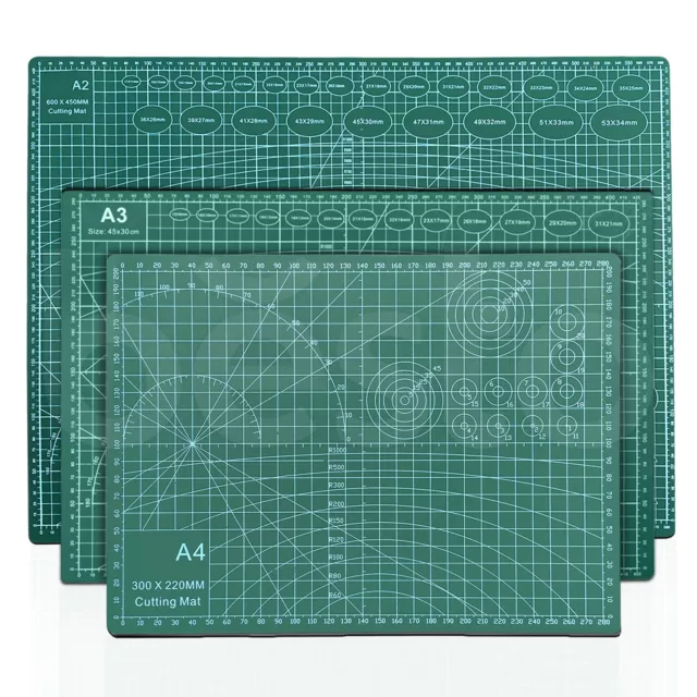 A2, A3, A4 Double Sided Cutting Mat Non Slip Healing Printing Grid Lines Mats