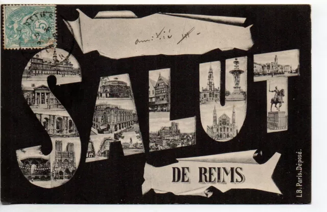 REIMS - Marne - CPA 51 - Cartes Souvenir - carte multivues un salut de ...