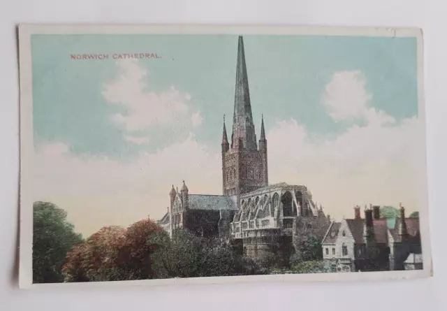 Vintage Unposted D&DG Postcard - Norwich Cathedral (b)