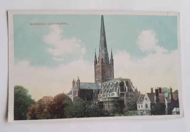 Vintage unveröffentlichte D&DG Postkarte - Norwich Cathedral (b)