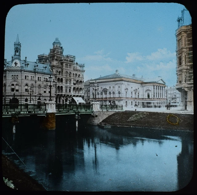 Magic Lantern Slide A VIEW IN AMSTERDAM C1893 VICTORIAN PHOTO HOLLAND