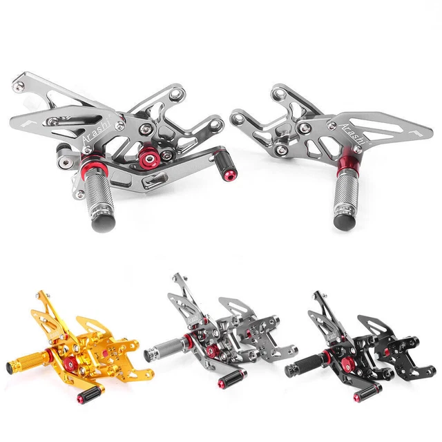 Poggiapiedi neri regolabili poggiapiedi per Honda CBR1000RR 2017-19