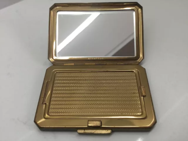 Vintage Stratton Powder Compact Case With Mirror And Soft Case 2