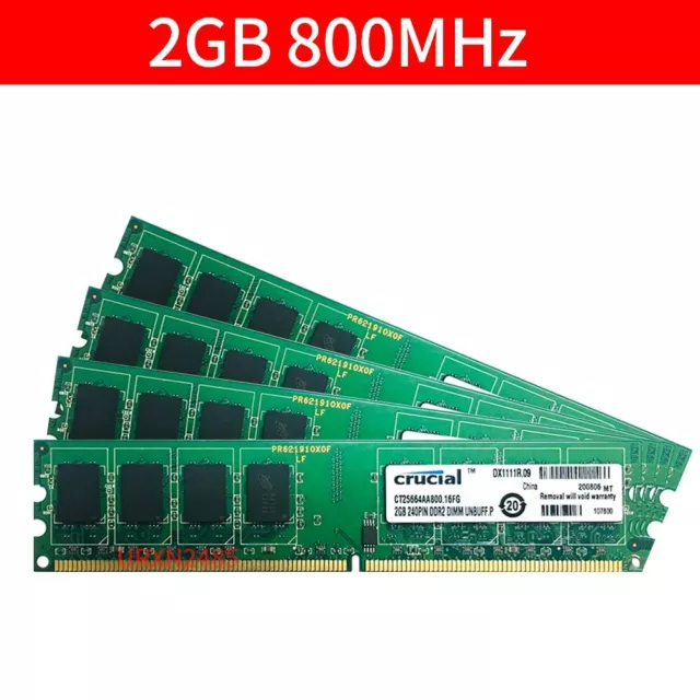 8GB 4x 2GB 1GB 800MHz DDR2 PC2-6400U DIMM Desktop Arbeitsspeicher RAM Crucial DE