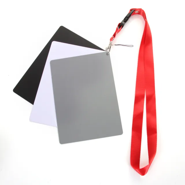 3IN1 Photography Digital Black /Grey /White Balance Cards 18% Gray Card +Strap