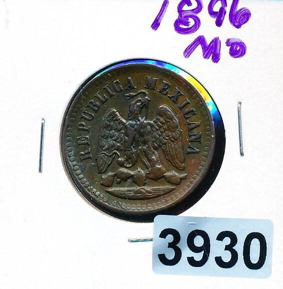 MEXICO  - 1 CENTAVO - 1896 Mo FULL SNAKE - #3930