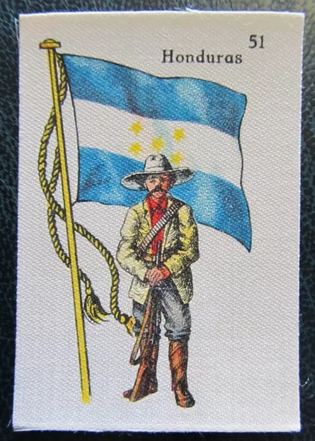 Cigarette Silks Card Honduras military La Favorita Soldiers Flag ORIGINAL BACK