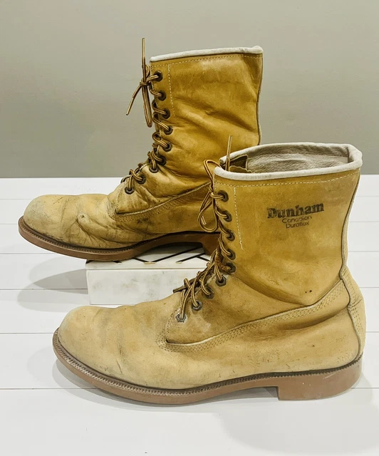 DUNHAM CANADIAN DURAFLEX Mens 11.5 Work Boot Tan USA Made GREB Style
