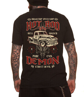 Dragstrip Clothing Hot Rod DEMONE 666 Rat Rod Garage t`shirt PICK UP