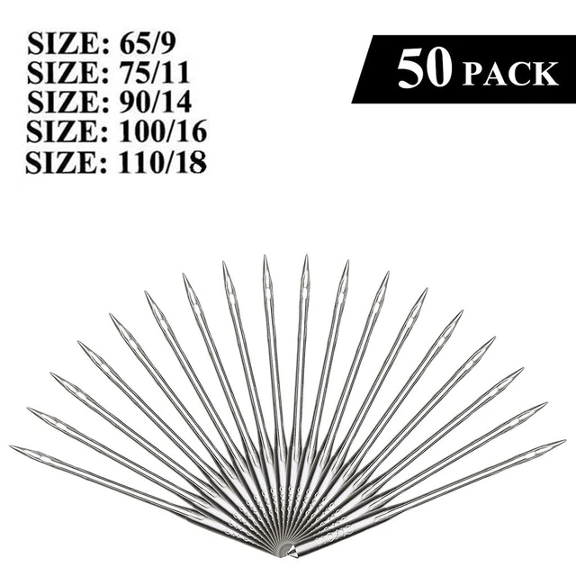 SEWING MACHINE NEEDLES, 50 Count, Universal Regular Point for Singers