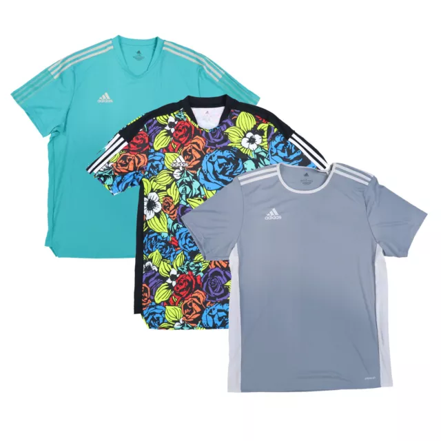 Adidas Men's Performance T-Shirt Jersey Short Sleeve Lightweight Logo Tee L Xxl