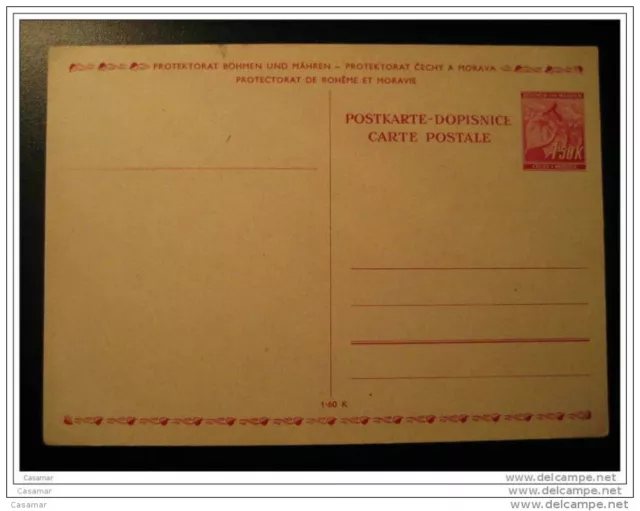 Bohême Moravie Postal Stationery Third Reich Deutsches Allemagne Germany WW2 Bo