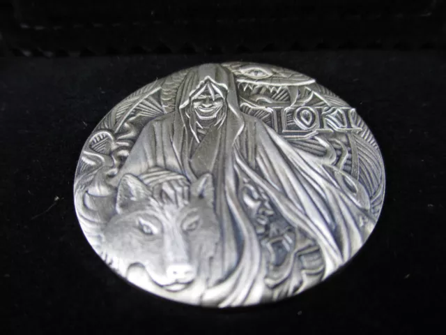 2016  2oz SILVER COIN NORSE GODS SERIES - LOKI HIGH RELIEF- STUNNING ANTIQUED!!