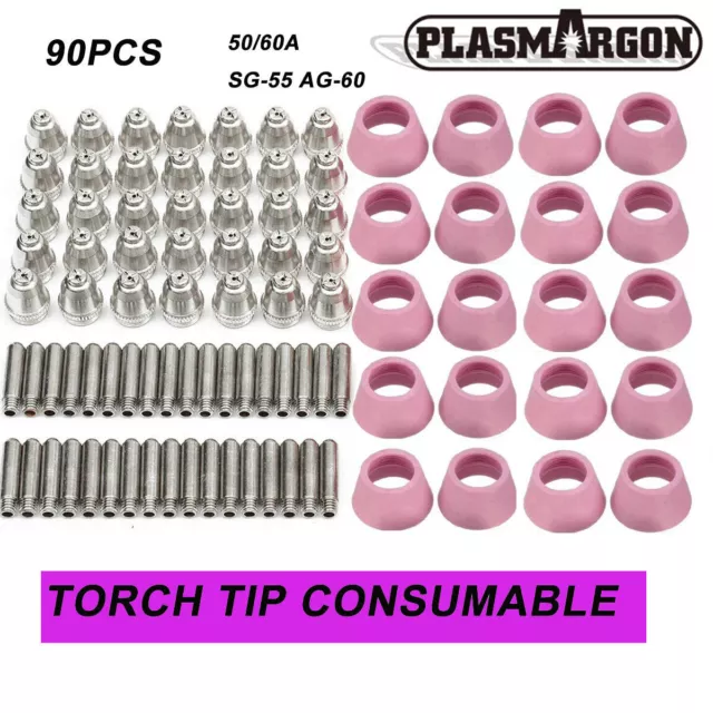 AG60 90pcs Plasma Cutter Torch Consumables Electrode Cup Tip Nozzles hot sell