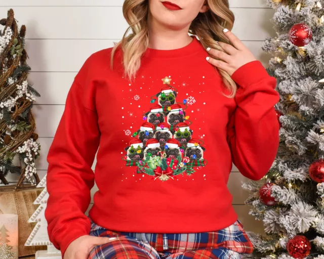 Pug Dog Gifts Xmas Christmas Adult & Kids Sweatshirt Jumper