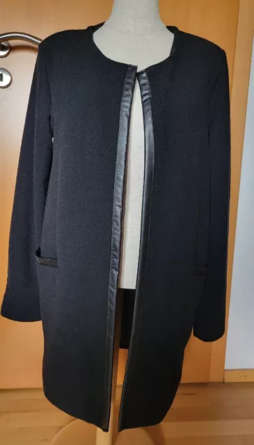 BodyFlirt Damen Kurz Mantel Long Blazer Schwarz Gr.36/38 ohne Verschluss