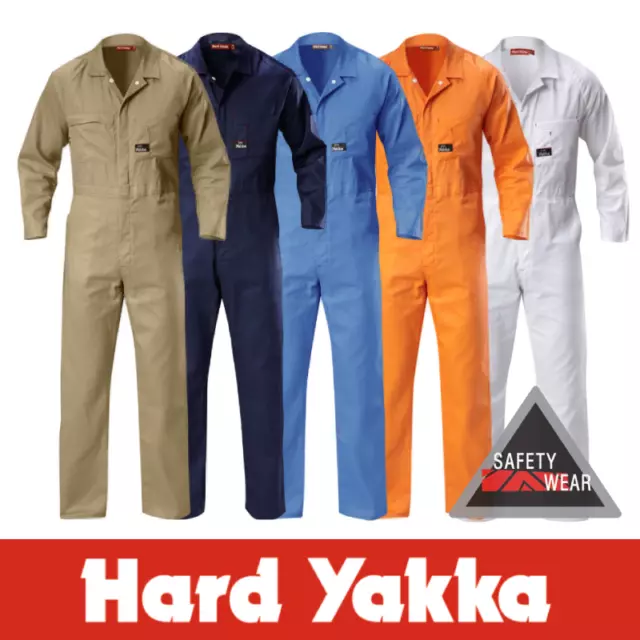 Hard Yakka Coverall Overalls Lightweight Cotton Drill Mechanic Y00030 Workwear