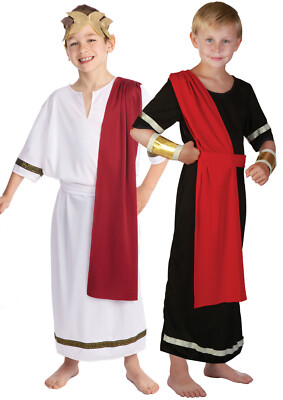 Childs Giulio Cesare Costume Imperatore Romano Toga Settimana Libro bambini ragazzi 