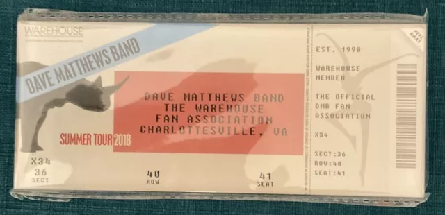 Dave Matthews Band DMB Ticket Stub Magnet Warehouse Summer Tour 2018