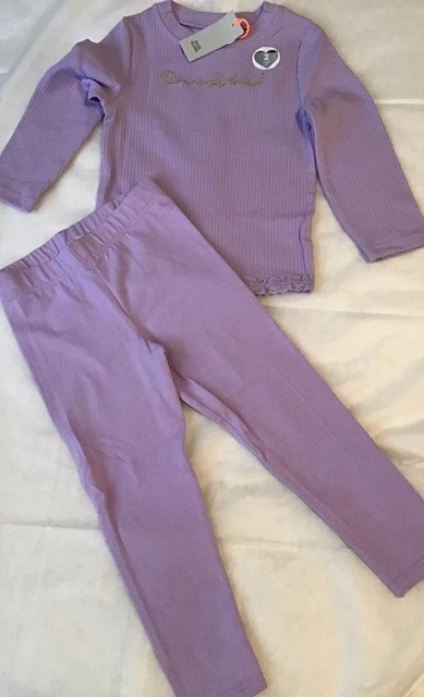 Set top a costine viola River Island mini ragazze età 2-3 anni nuovo con etichette