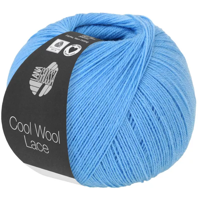 Wolle Kreativ! Lana Grossa - Cool Wool Lace - Fb. 48 azurblau 50 g