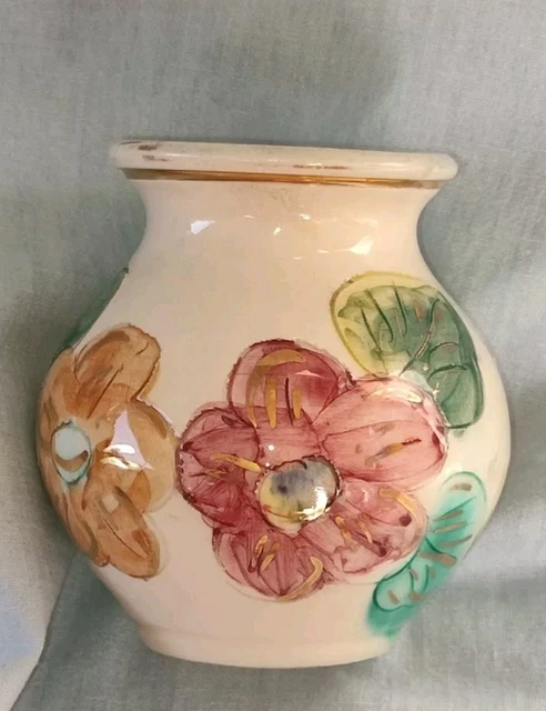 Petit Vase Décoratif Rond En Verre Vert - Style Vallauris - Occasion