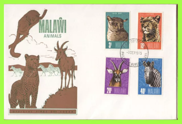 Malawi 1975 Animals set on First Day Cover