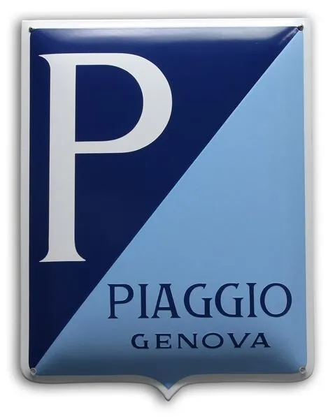 Very Rare & Large Piaggio Genova Vespa Enamel Garage Wall Sign Dealer Showroom