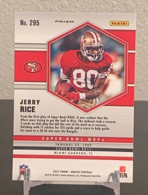 2021 MOSAIC JERRY Rice Pink Camo Prizm Super Bowl MVPs #295 49ers HOF ...