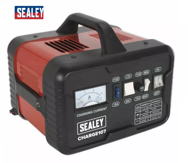 Sealey Battery Charger 11Amp 12V 24V Car Van Vehicle Booster 20-105Ah Charge107