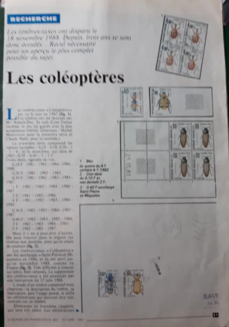 philatélie France : taxe coléoptères variété = documentation