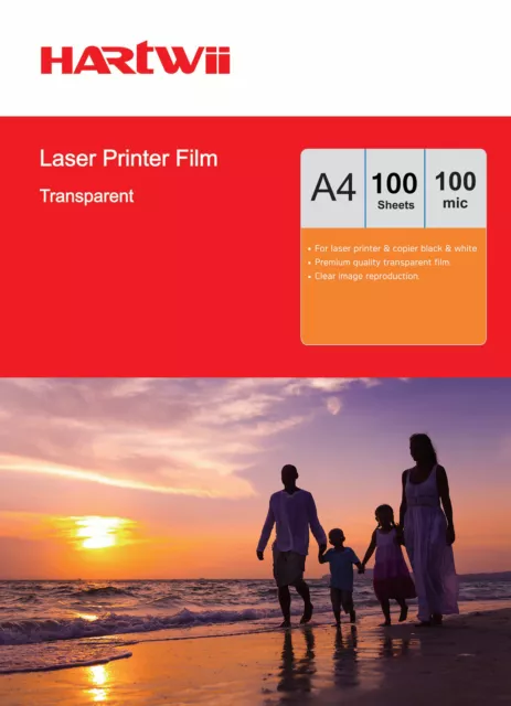 Hartwii 100 Sheets Overhead Projector OHP Film Acetate Clear A4 For Laser Print