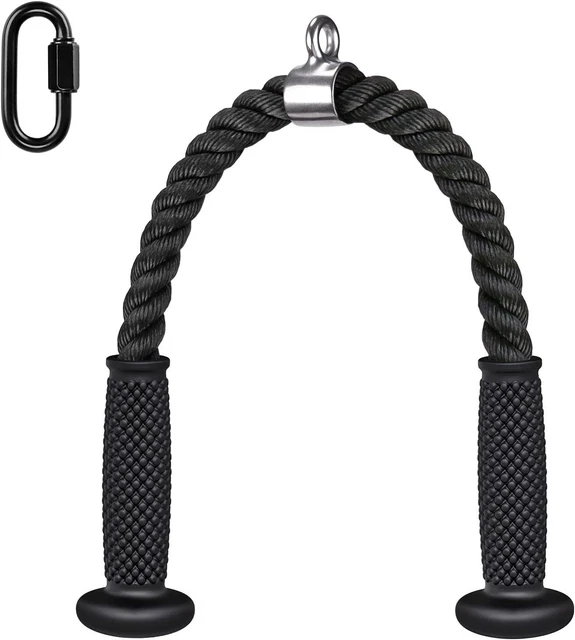 TRICEPS LAT PULL Down Nylon Rope Pulley System Cable Machine Attachment