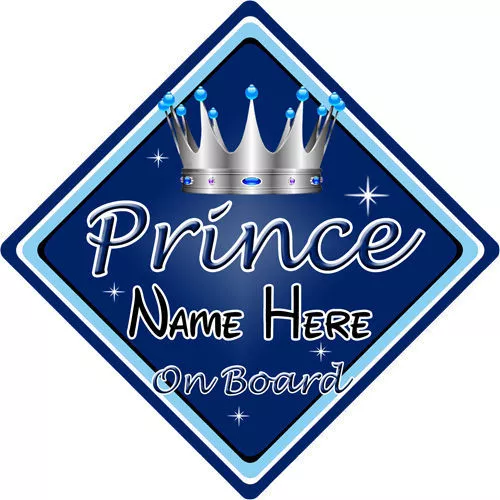 Baby On Board Car Sign ~ Prince On Board ~ D.Blue - Personalised