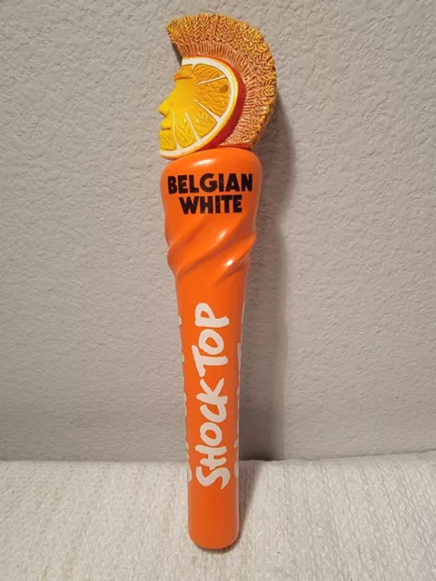 Original Beer Tap Handle Shock Top Belgian White Mancave Brew Decor 8"