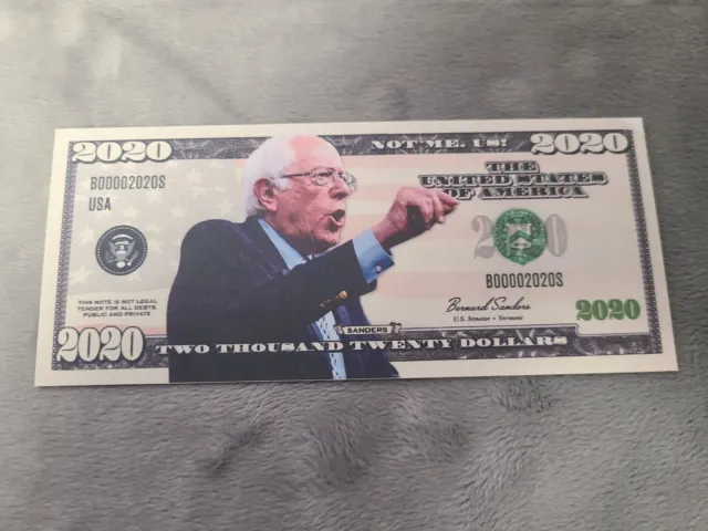 Bernie Sanders 2020 Play Money Democratic Presidential Candidate Novelty