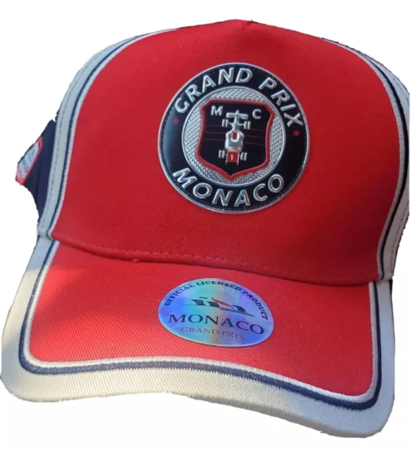 Grand Prix Monaco Cap  Red Blue Official Hat  Adult adjustable size New with tag