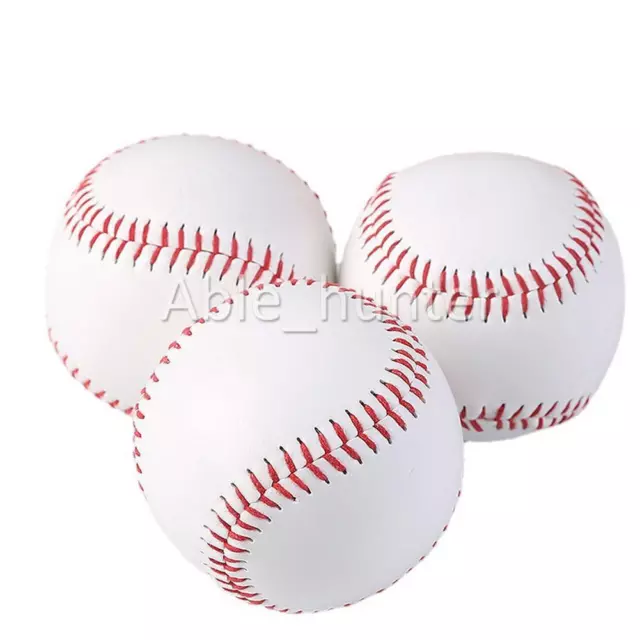 3X 9" Soft Leather Sport Practice & Trainning Base Ball BaseBall Softball HOT OZ 2