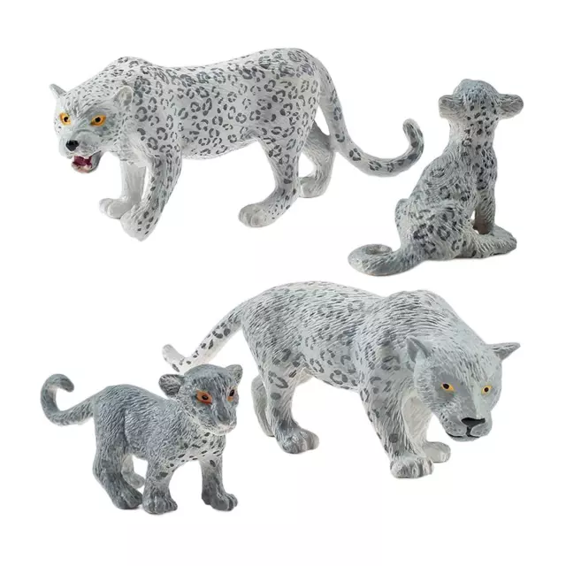 4 Stück Wild Life Leopards Figuren Tiermodell Ornamente Jungen Mädchen Alter