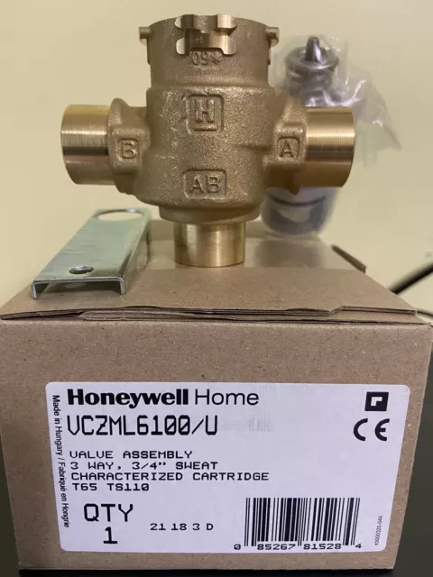 Honeywell Home Vczml6100 /U Valve Assembly,3-Way 3/4 In. Sweat Connection Valve