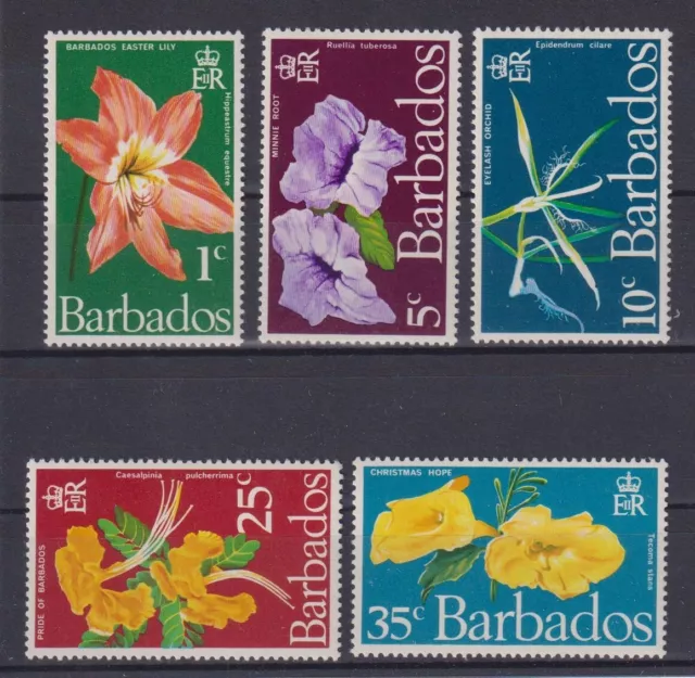 Barbados: Nr. 317-321 ** postfrisch / Blumen 1970