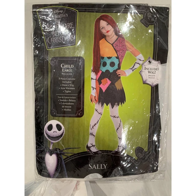 Kids Nightmare Before Christmas Complete Costume + Wig of Sally Size Large Kids Nightmare Before Christmas Complete Costume + Wig of Sally Size Large
