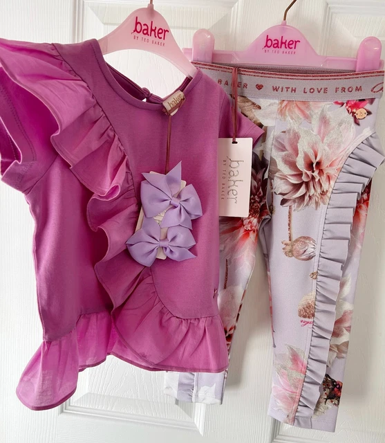 Ted Baker nuovo con etichette 12-18 mesi ragazze set floreale abito bambino leggings top nuovo Dahlia